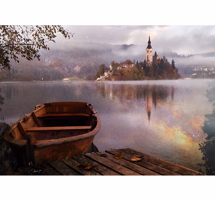 Fotomurais de paisagens vista de lago tranquilo - TenStickers