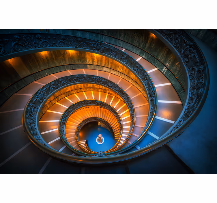 Fotomurais de paisagens iluminação de escada espiral - TenStickers