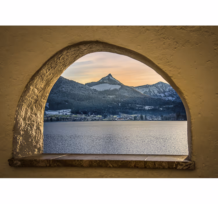 Fotomurais de paisagens vista do lago alpino - TenStickers