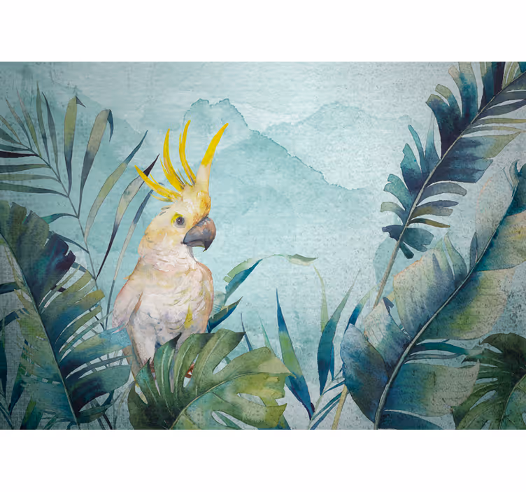 Mural de parede animais cacatua na folhagem - TenStickers