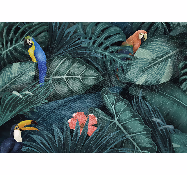 Fotomural selva paraíso tropical exuberante - TenStickers