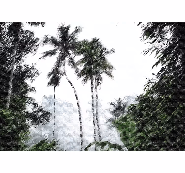 Mural de parede natureza serenidade das palmeiras - TenStickers