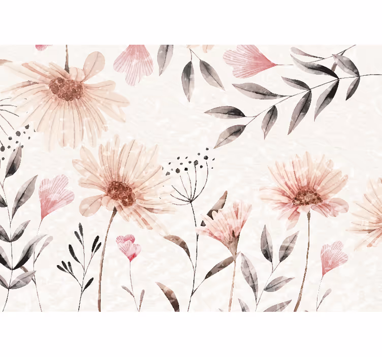 Fotomurais flores Flores fabulosas em aquarela - TenStickers