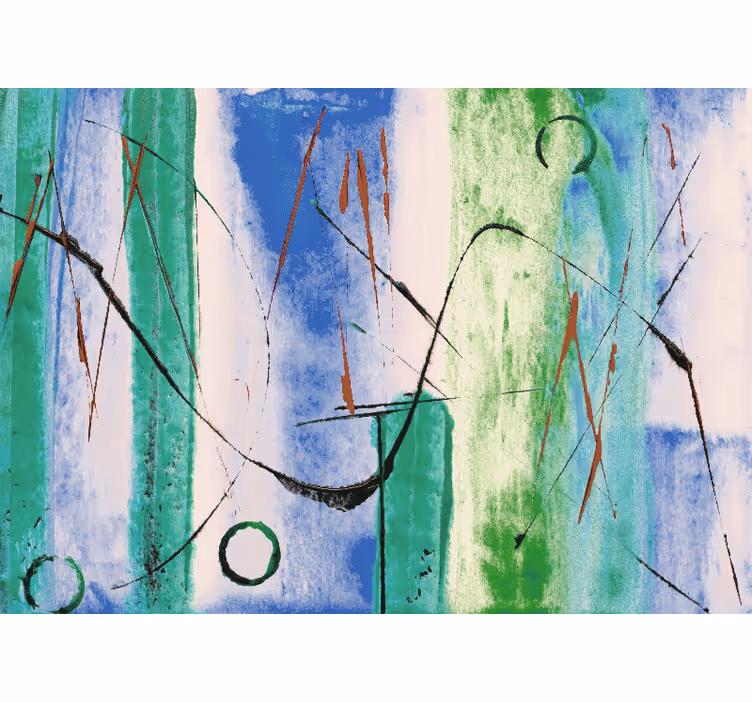 Mural de parede abstrato com padrões de linhas dinâmicas - TenStickers