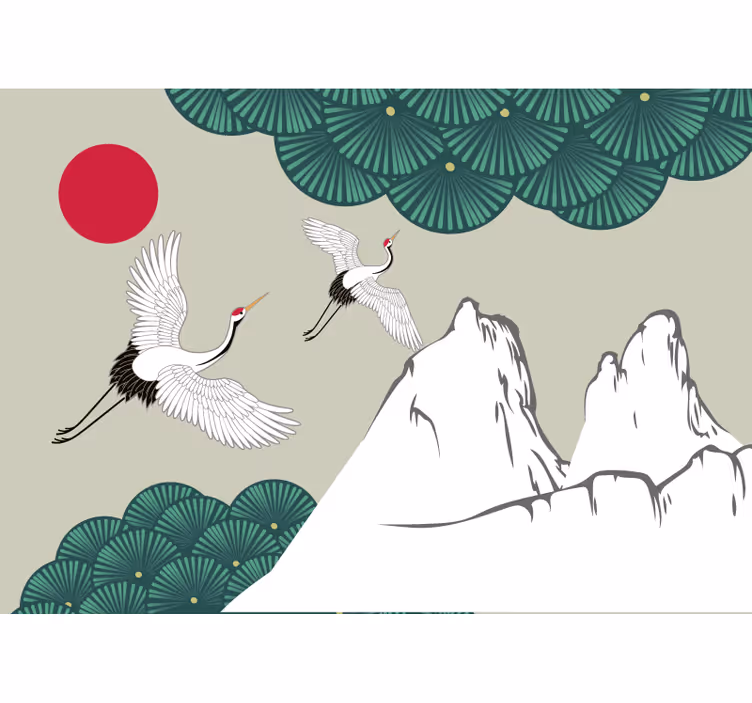 Mural de parede africano garças e montanhas - TenStickers