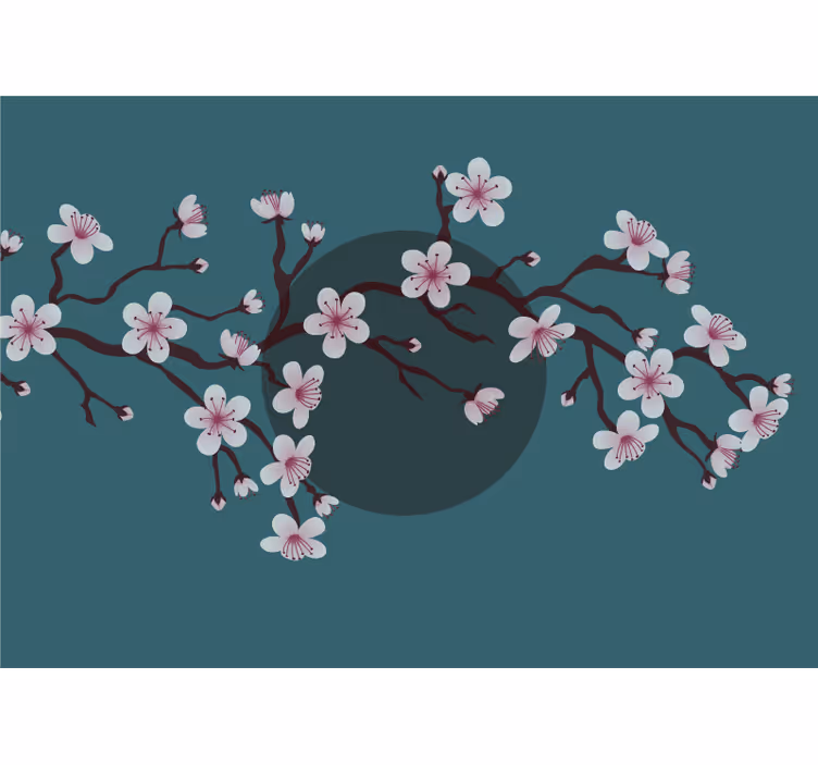 Fotomurais flores ramo de cerejeira em flor - TenStickers