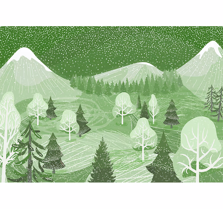 Mural de parede natureza vista da floresta montanhosa - TenStickers