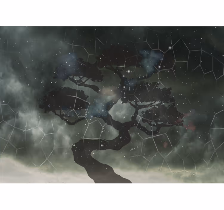 Mural de parede espaço silhueta de Árvore celestial - TenStickers