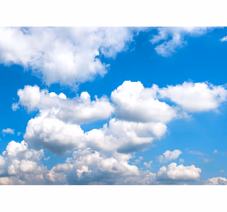 Mural de parede céu nuvens brancas fofas - TenStickers