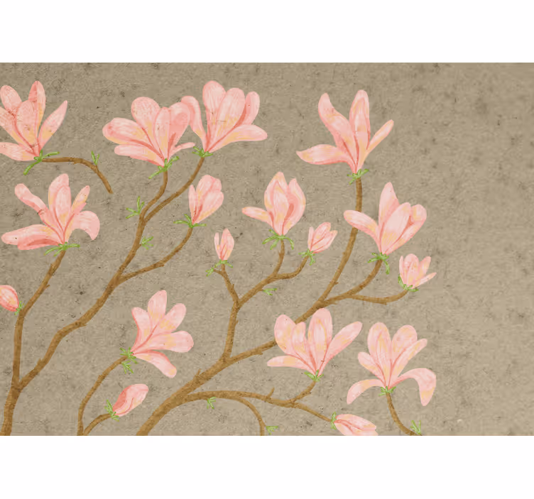 Fotomurais flores flores de magnólia rosa - TenStickers