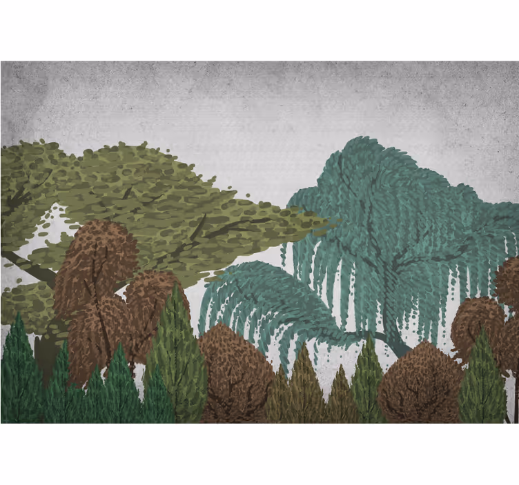 Mural de parede natureza paisagem de folhagens vibrantes - TenStickers