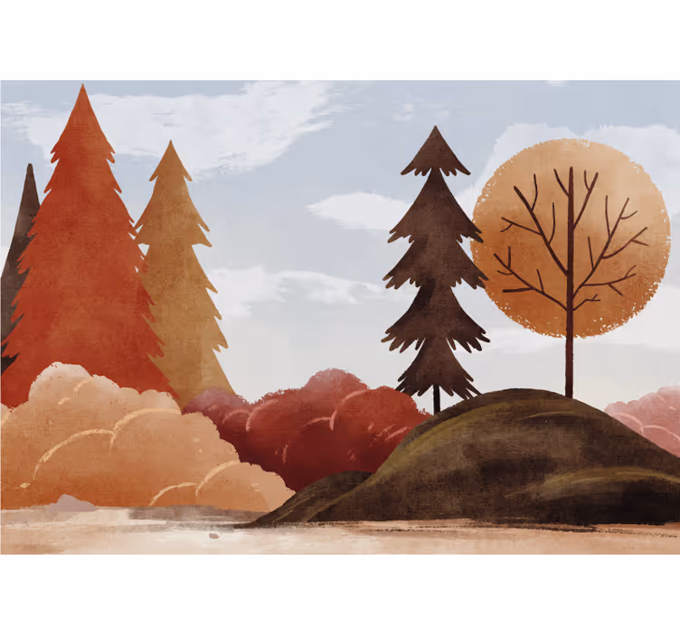 Mural de parede natureza paisagem de outono cênica - TenStickers