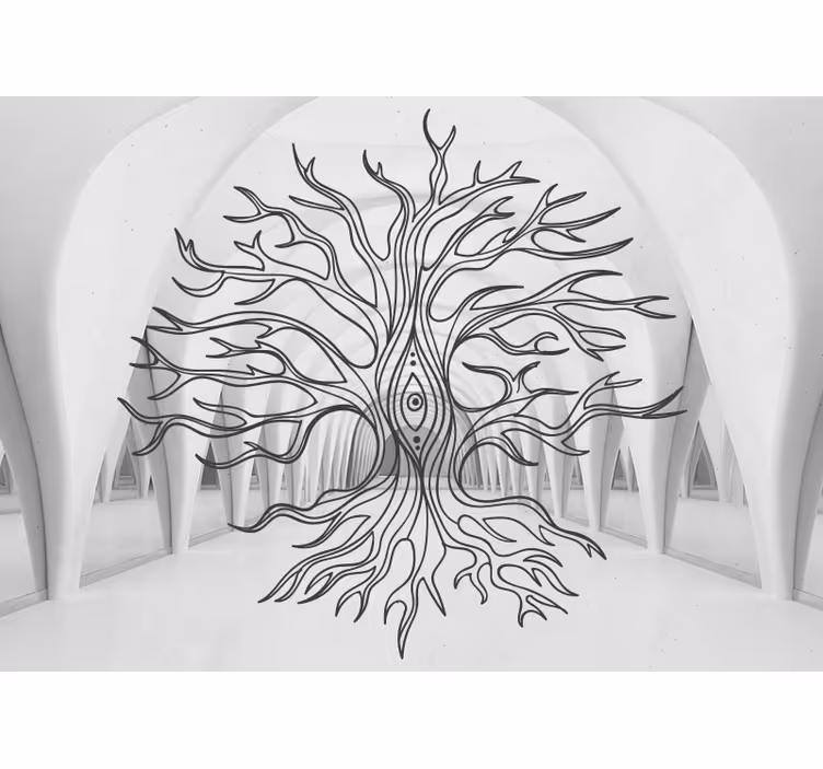 Mural de parede natureza e o simbolismo da árvore - TenStickers