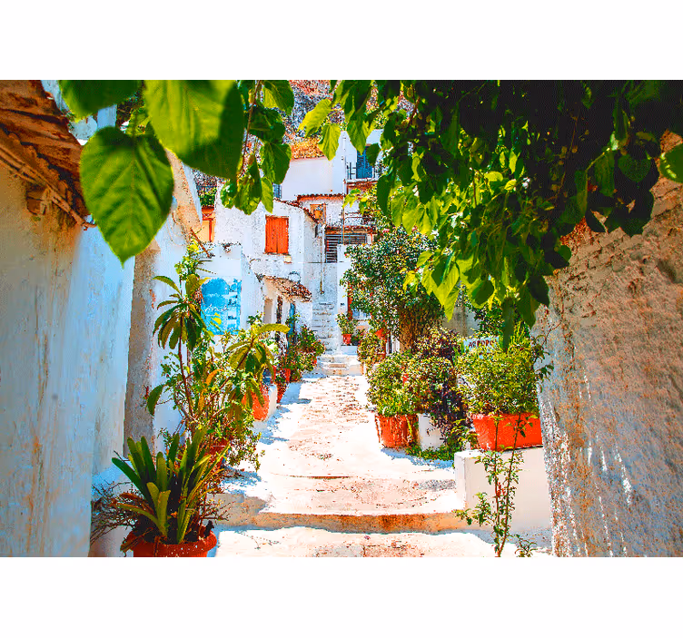 Fotomurais cidades e países rua encantadora do mediterrâneo - TenStickers
