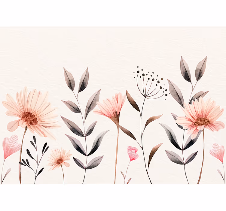 Fotomurais flores arranjo bege delicado - TenStickers