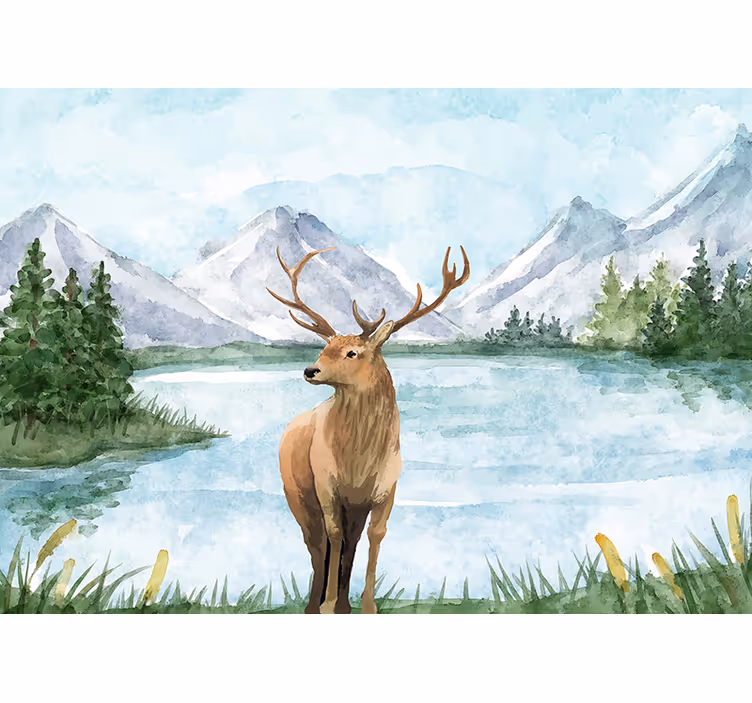 Mural de parede animais paisagem de alce majestoso - TenStickers