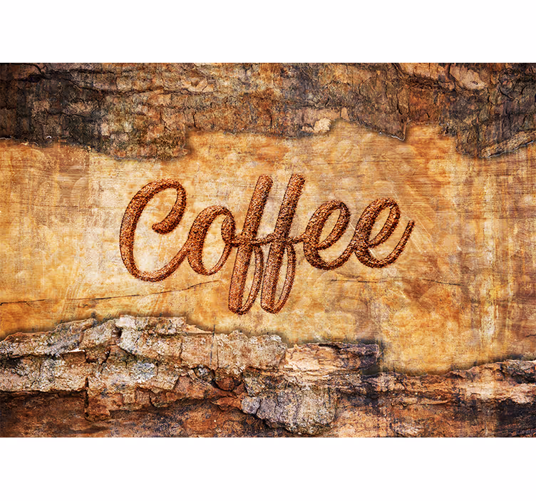 Mural de parede com frases em design texturizado café - TenStickers