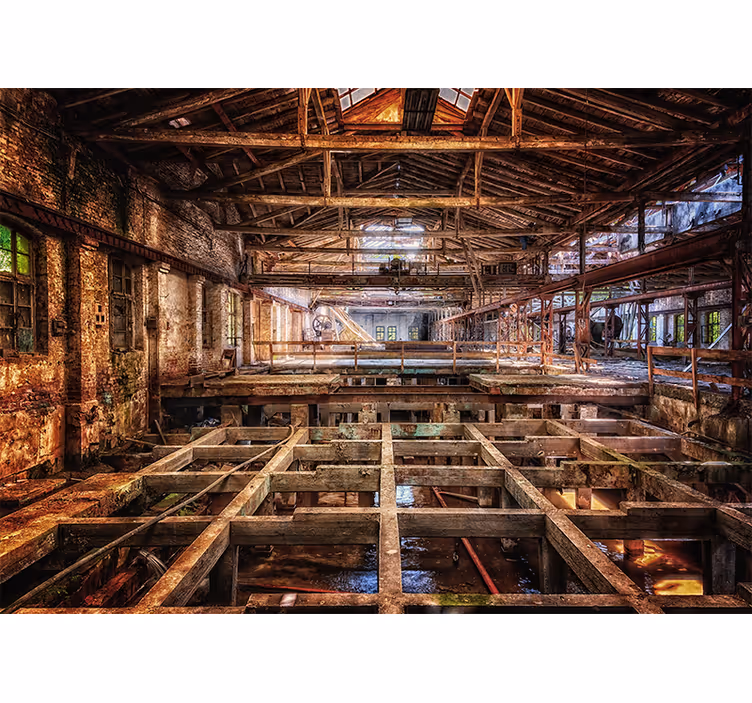Fotomurais modernos Interior de edifício industrial - TenStickers