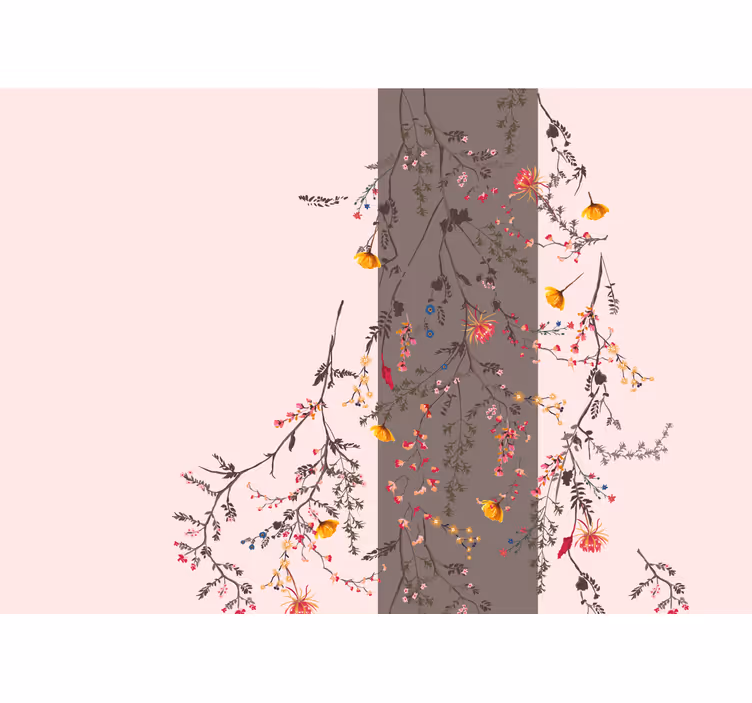 Fotomurais flores silhueta de ramo floral - TenStickers