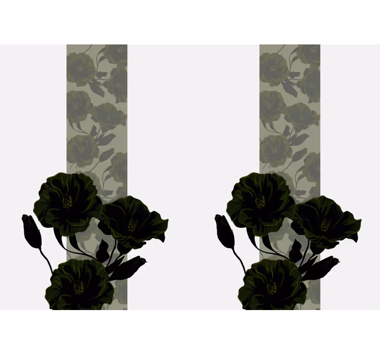 Fotomurais flores flores pretas elegantes - TenStickers