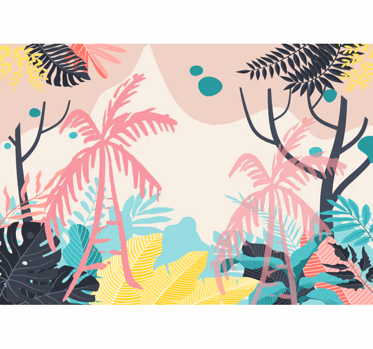 Mural de parede natureza vida de plantas tropicais - TenStickers