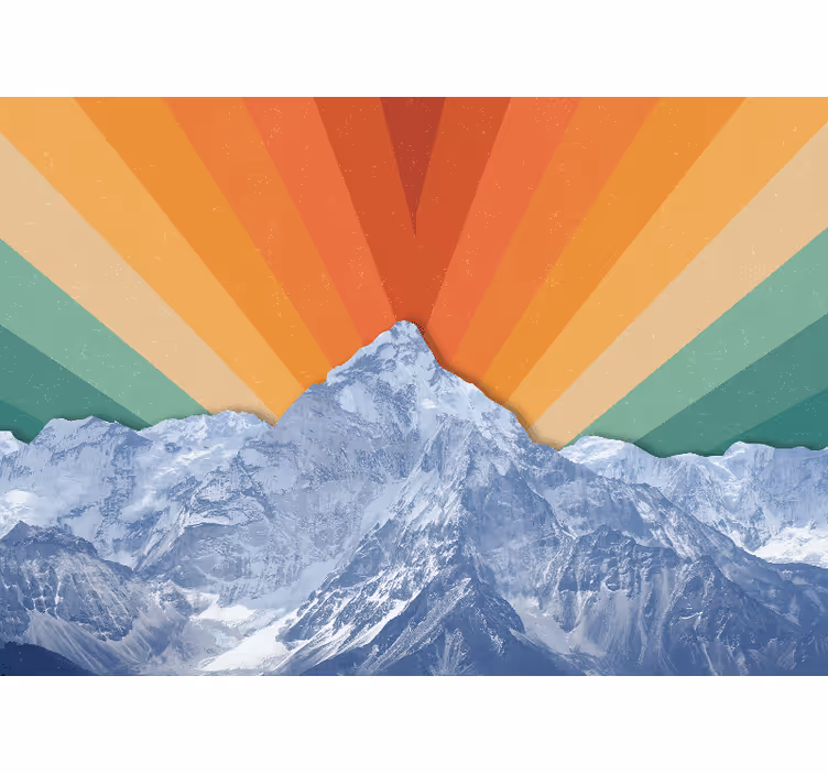 Mural de parede montanha picos da montanha ao amanhecer - TenStickers