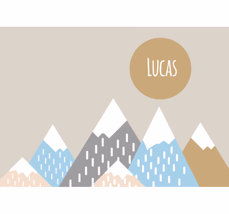 Fotomurais de paisagens Ilustração de montanhas "boho" - TenStickers
