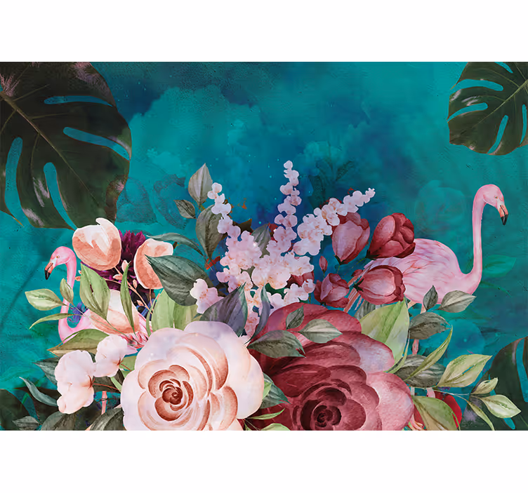 Fotomurais flores exibição floral de flamingo - TenStickers