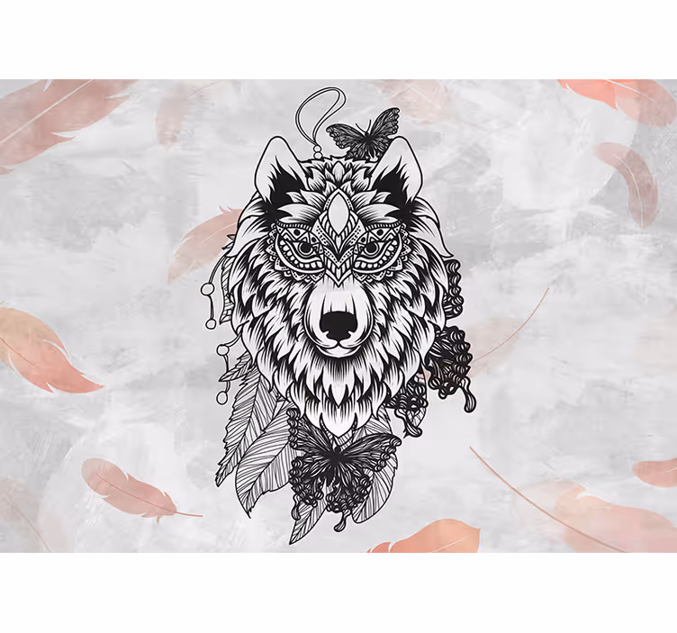 Mural de parede juvenis arte de decoração lobo - TenStickers
