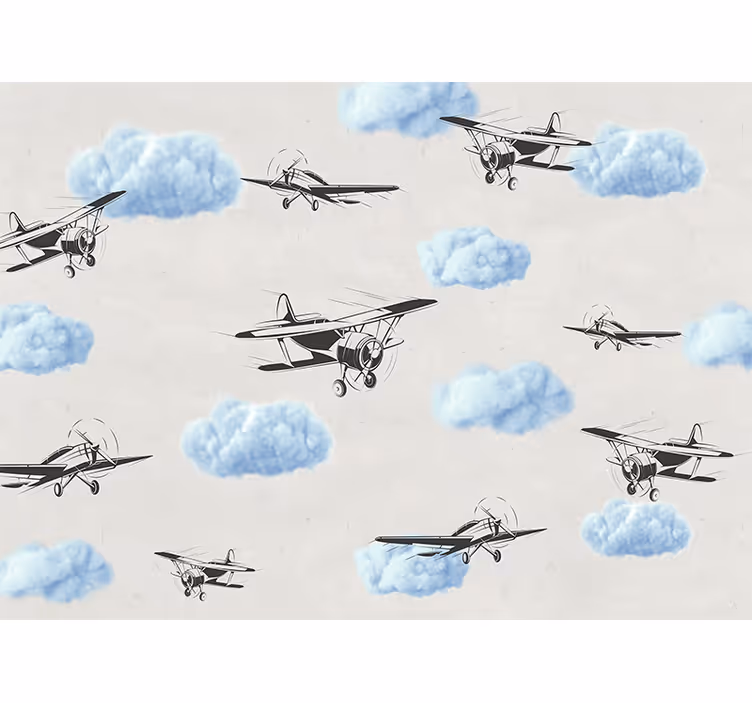 Mural de parede veículos aviões vintage voadores - TenStickers