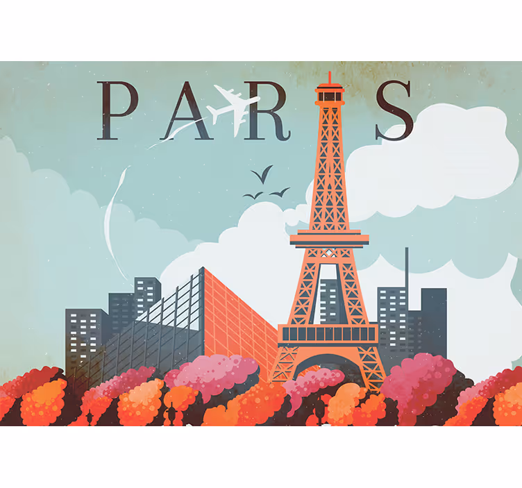 Mural de parede paris paisagem da torre eiffel - TenStickers