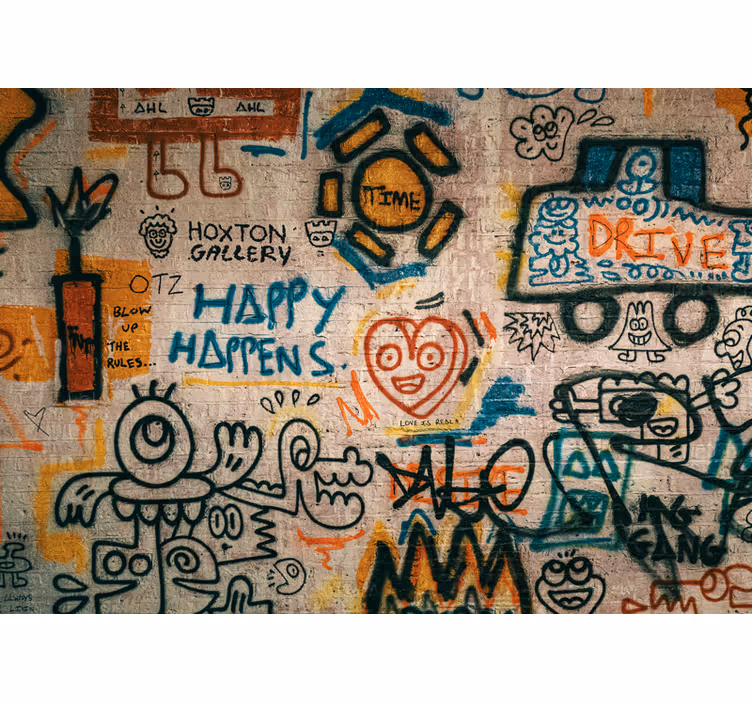 Mix de desenhos de grafite fotomural de arte urbana - TenStickers