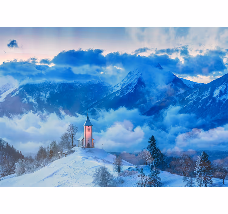 Fotomurais de paisagens cena de montanha nevada - TenStickers