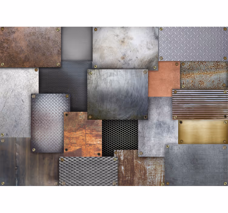 Papel de parede industrial em aço banheiro - TenStickers