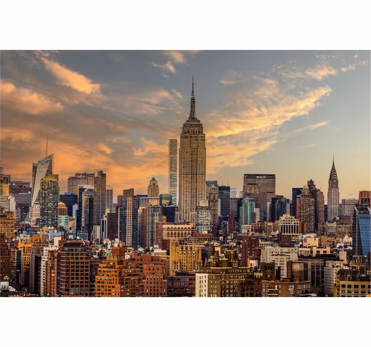 Mural de parede escritório vista panorâmica da cidade de Nova Yor - TenStickers