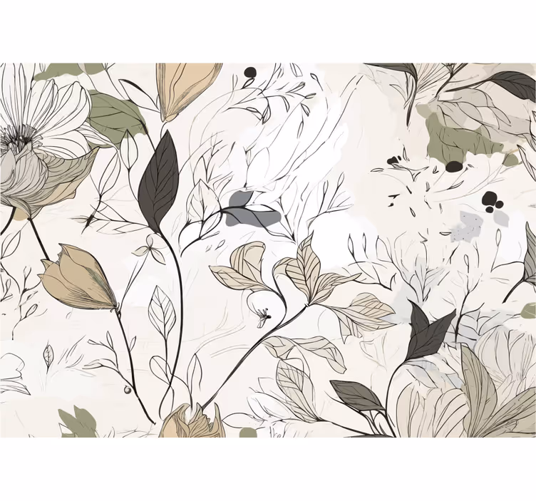 Mural de parede para banho desenhar flores - TenStickers