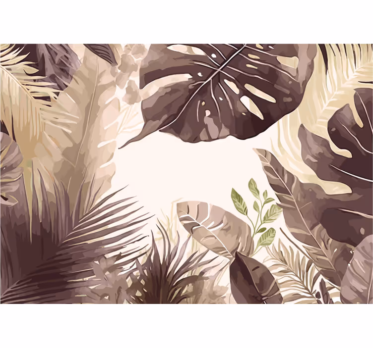 Mural de parede para banho plantas tropicais - TenStickers