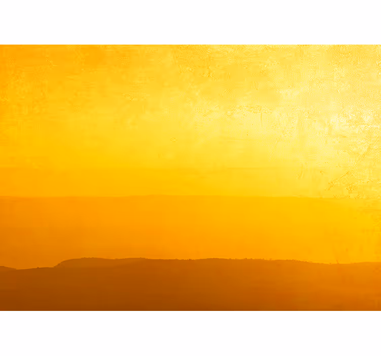 Mural de parede amarelo colinas ao pôr do sol - TenStickers