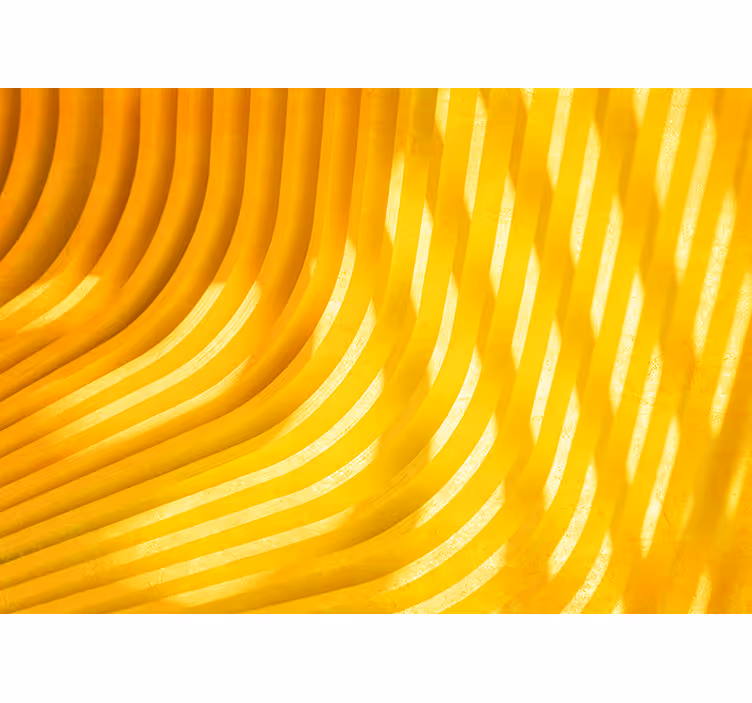Mural de parede amarelo ondas tridimensionais - TenStickers