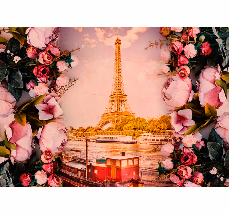 Mural de parede Paris elegância floral parisiense - TenStickers