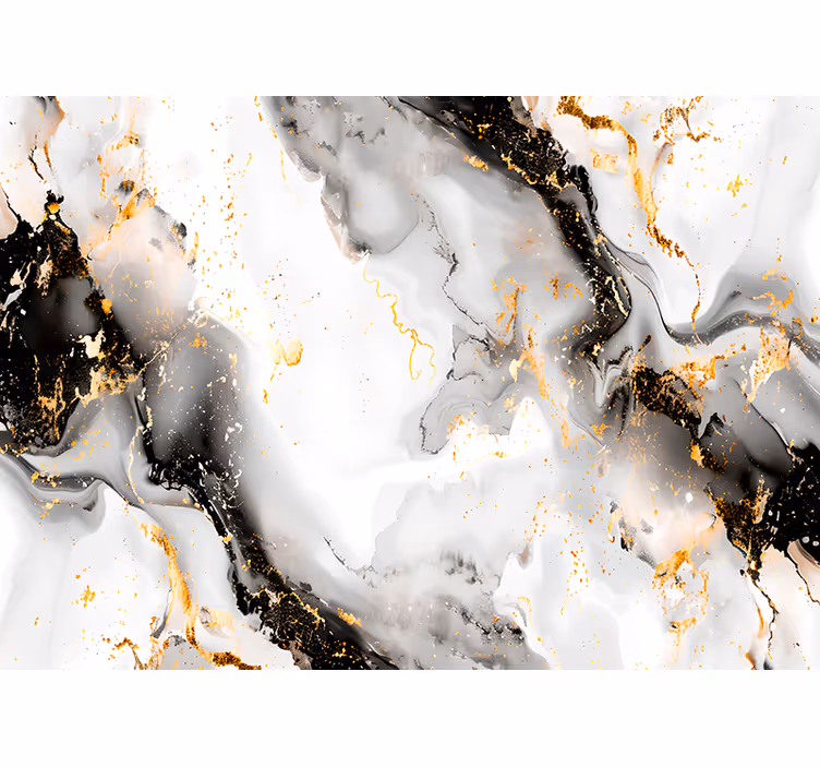Mural de parede abstrato padrão preto e branco - TenStickers