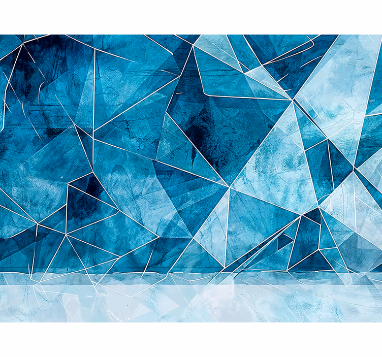 Mural de parede padrões e texturas azul fraturado - TenStickers