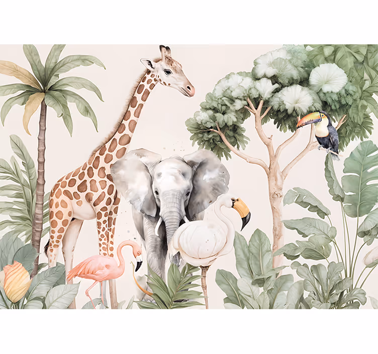 Mural de parede animais paisagem de savana - TenStickers