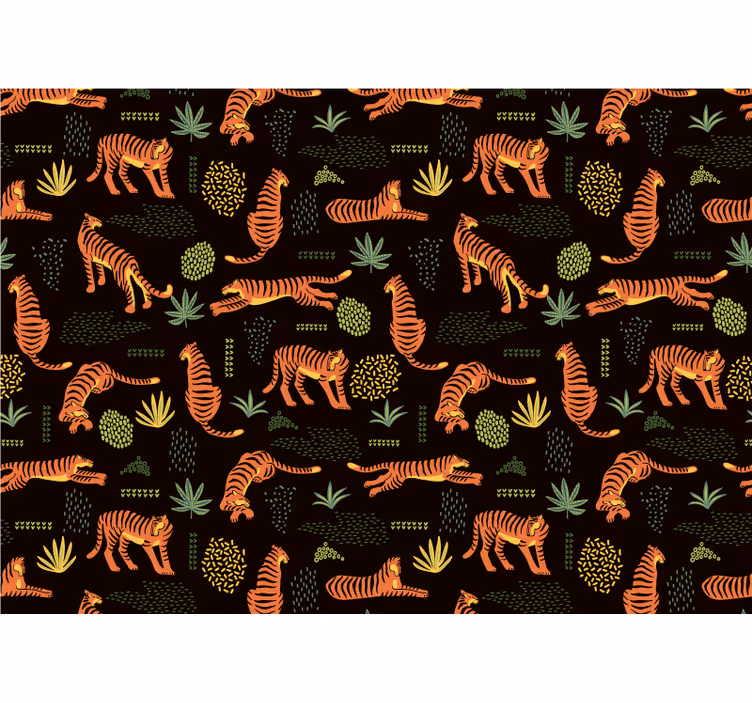 Mural de parede animais padrão de tigre - TenStickers