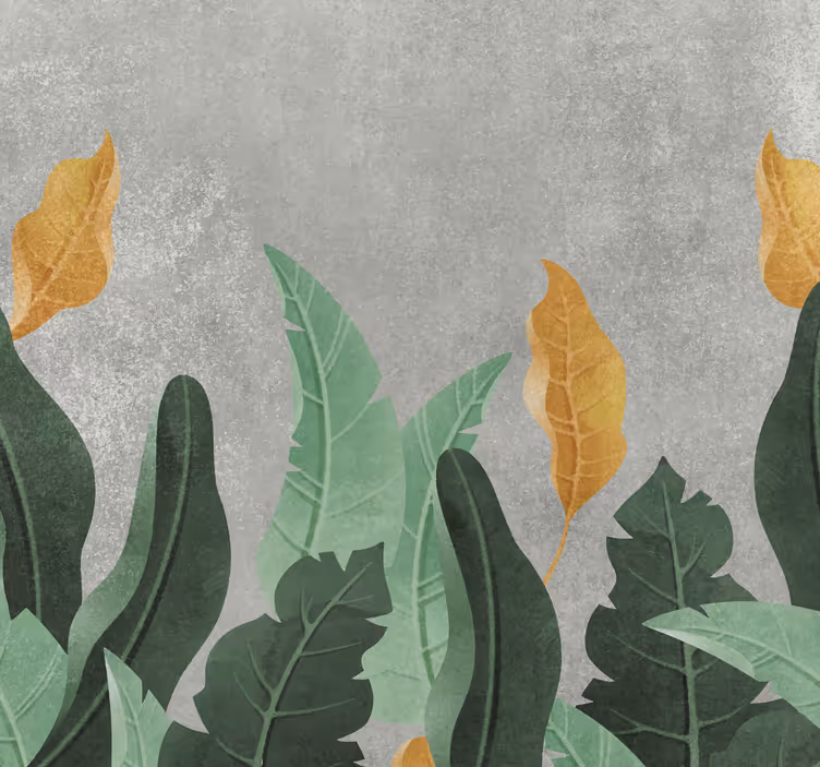 Mural de parede para a sala plantas em concreto - TenStickers