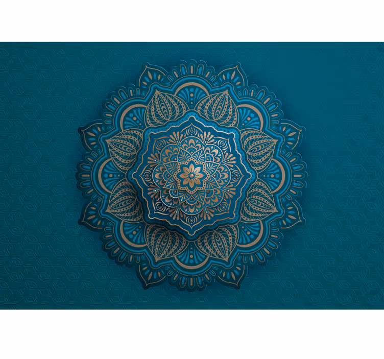 fotomural de parede de mandala turquesa - TenStickers