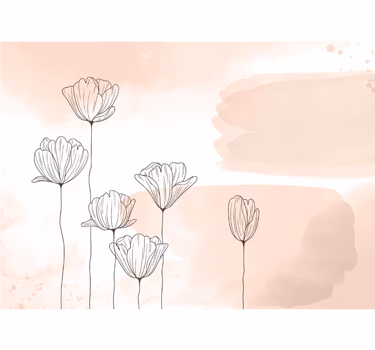 Murais de Parede Linha de flores - TenStickers