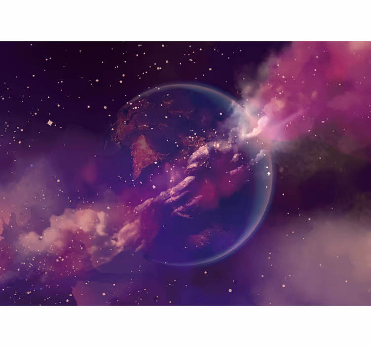 Fotomurais de paisagens Terra no espaço rosa - TenStickers