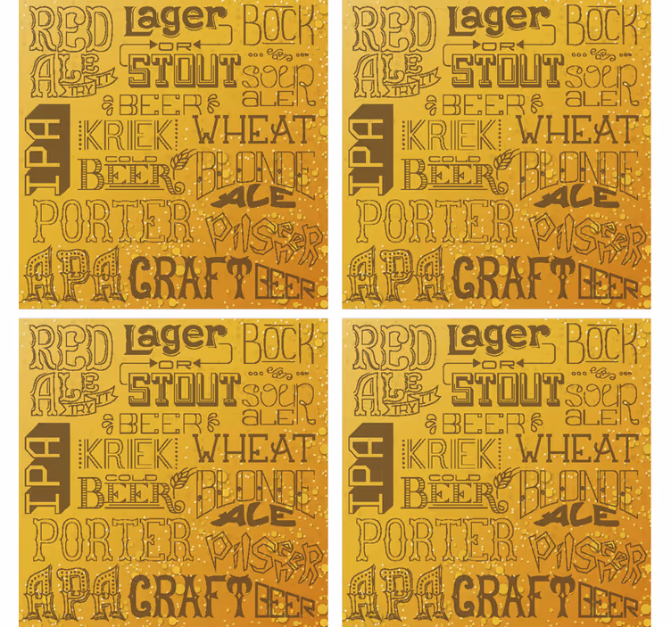 Base para copos de cerveja vários tipos de cerveja - TenStickers