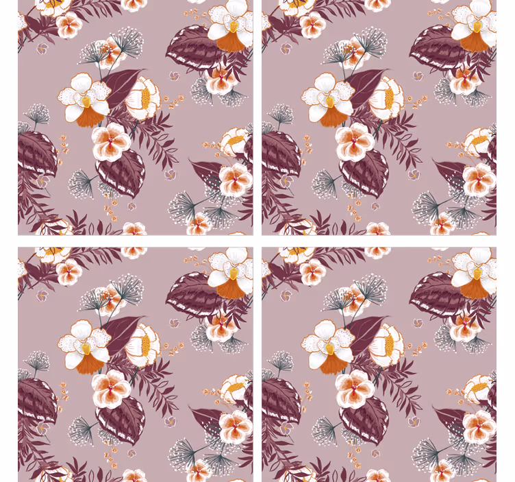 Bases para copos com superfície estampada floral - TenStickers